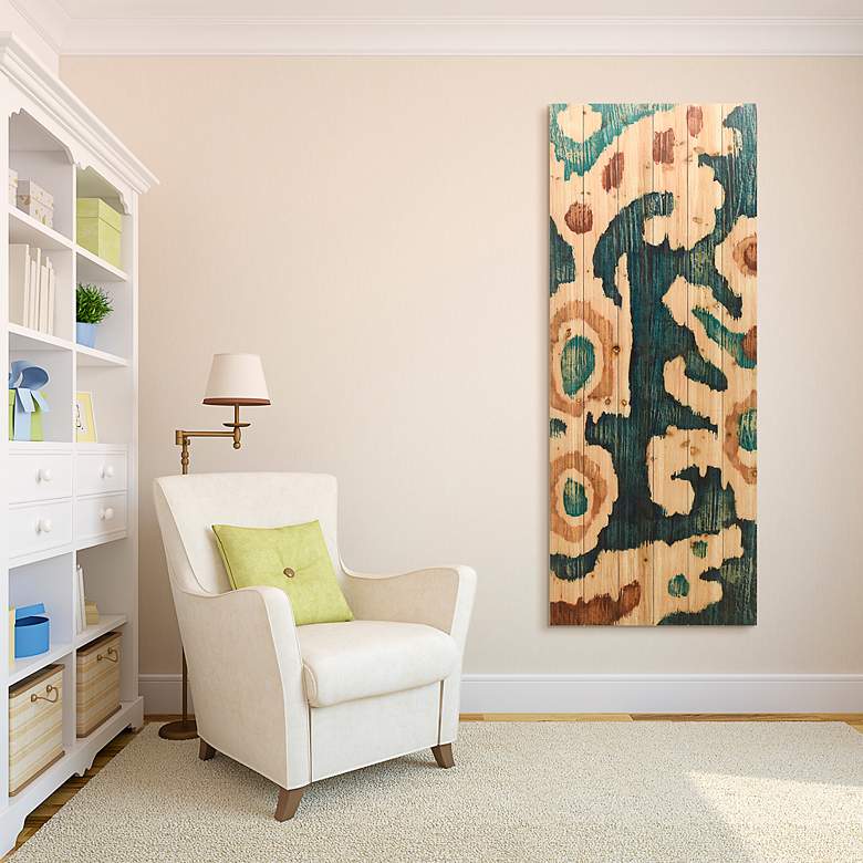 Image 6 Ocean Ikat AB 60" High 2-Piece Print Solid Wood Wall Art Set more views