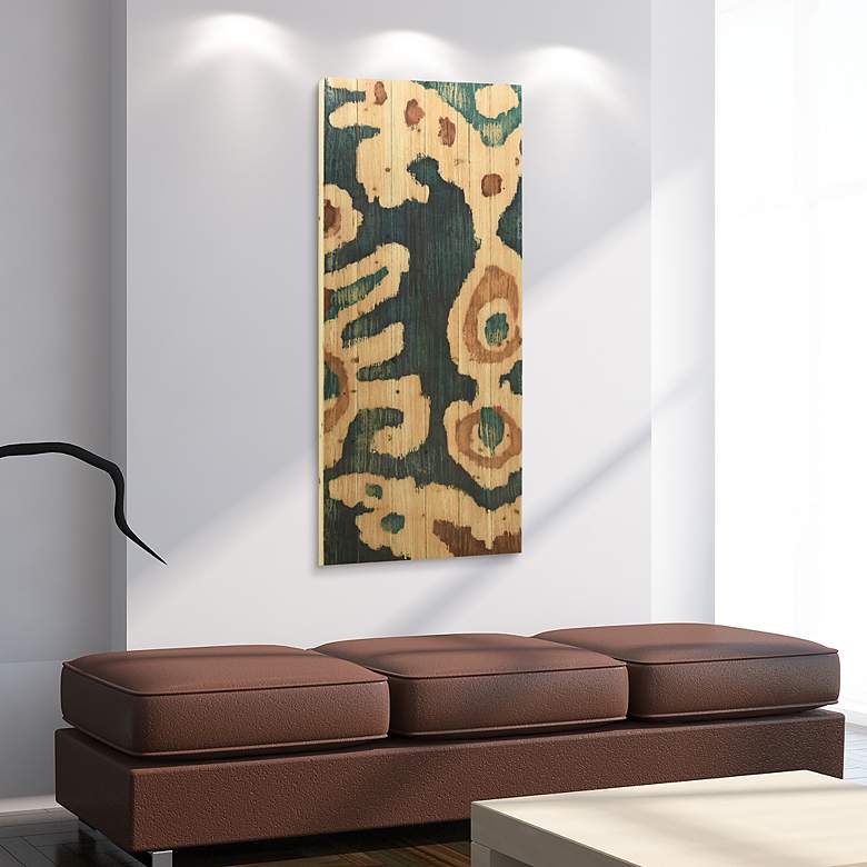 Image 7 Ocean Ikat AB 60" High 2-Piece Print Solid Wood Wall Art Set more views