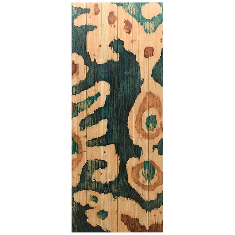 Image 2 Ocean Ikat B 60" High Giclee Print Solid Wood Wall Art