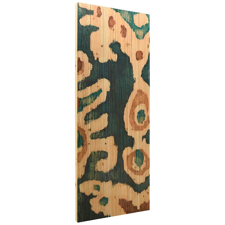Image 4 Ocean Ikat B 60" High Giclee Print Solid Wood Wall Art more views
