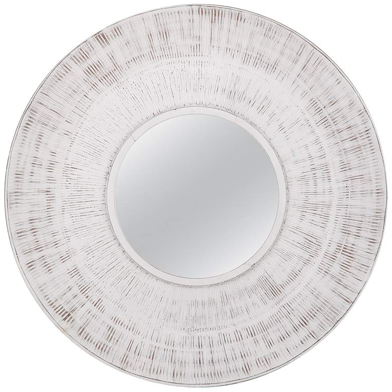 Image 1 Ocean Isle 36" x 36" Distressed White Wall Mirror