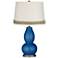 Ocean Metallic Double Gourd Table Lamp with Scallop Lace Trim