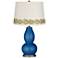 Ocean Metallic Double Gourd Table Lamp with Vine Lace Trim
