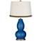 Ocean Metallic Double Gourd Table Lamp with Wave Braid Trim