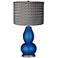 Ocean Metallic Pleated Charcoal Shade Double Gourd Table Lamp