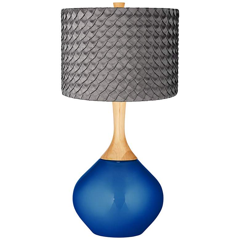 Image 1 Ocean Metallic Pleated Charcoal Shade Wexler Table Lamp