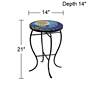 Ocean Mosaic Black Iron Outdoor Accent Tables Set of 2