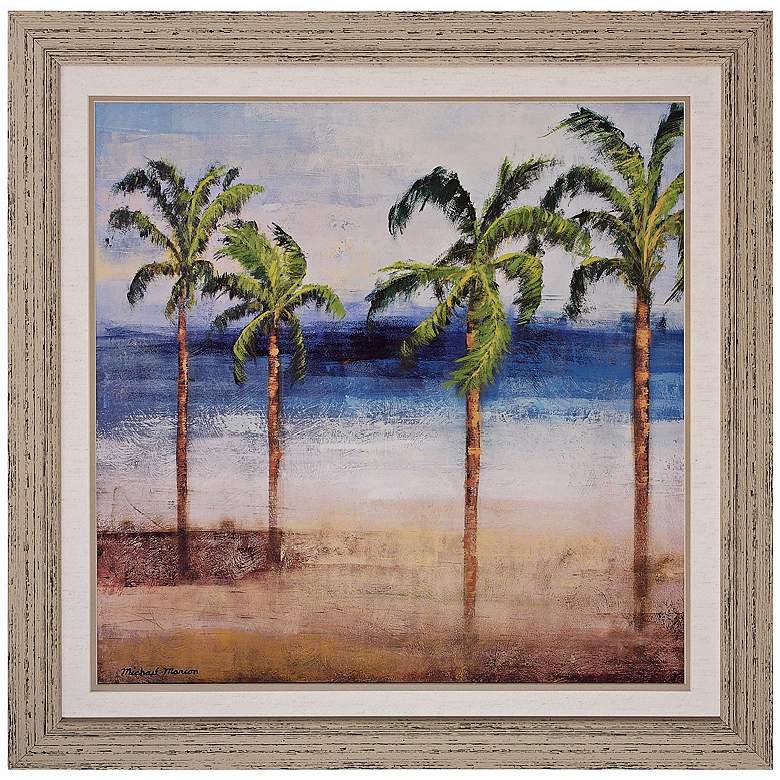 Image 1 Ocean Palms I 30 inch Square Framed Coastal Wall Art