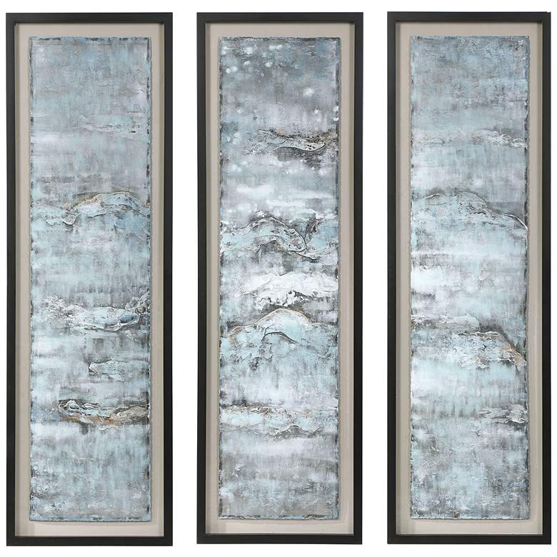 Image 2 Ocean Swell 65 3/4" High 3-Piece Framed Metal Wall Art Set
