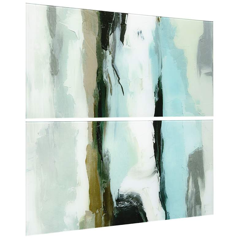 Image 2 Ocean Tide AB Frameless Reverse Printed Tempered Glass Wall Art Set of 2 more views