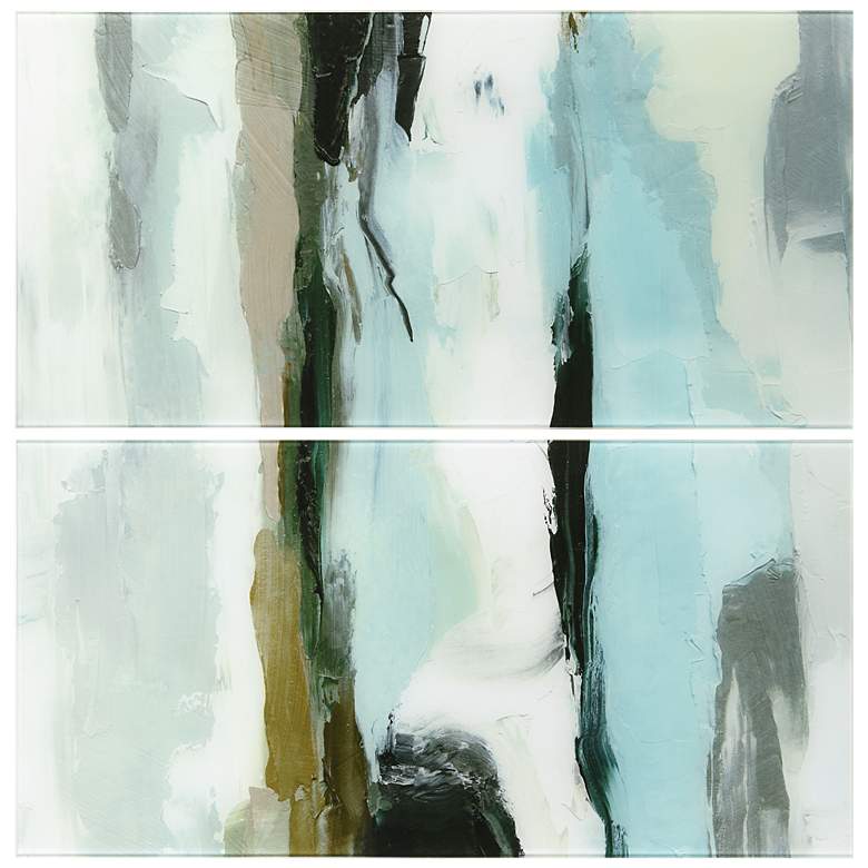 Image 3 Ocean Tide AB Frameless Reverse Printed Tempered Glass Wall Art Set of 2 more views