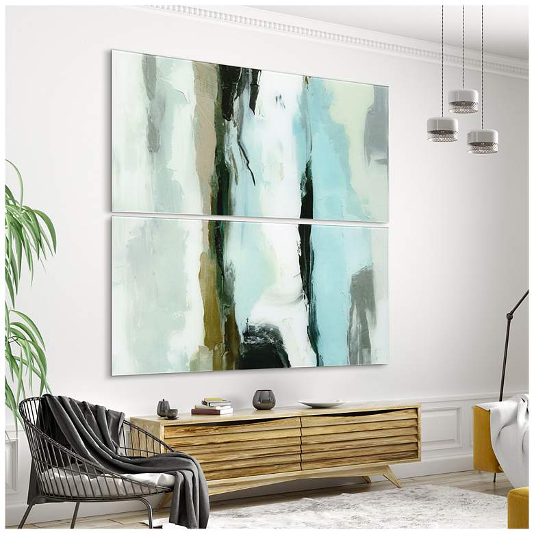 Image 5 Ocean Tide AB Frameless Reverse Printed Tempered Glass Wall Art Set of 2 more views