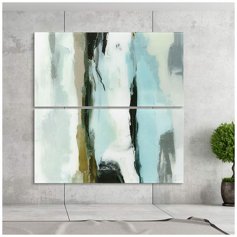 Image 6 Ocean Tide AB Frameless Reverse Printed Tempered Glass Wall Art Set of 2 more views