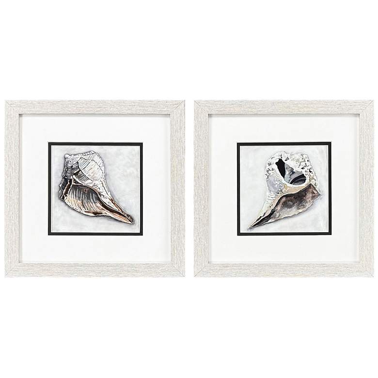 Image 1 Ocean Treasure 11"W x 11"H Framed Wall Art Set of 2