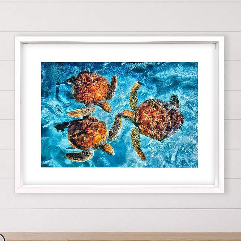 Image 1 Ocean Turtles 46"W x 34"H Framed Art
