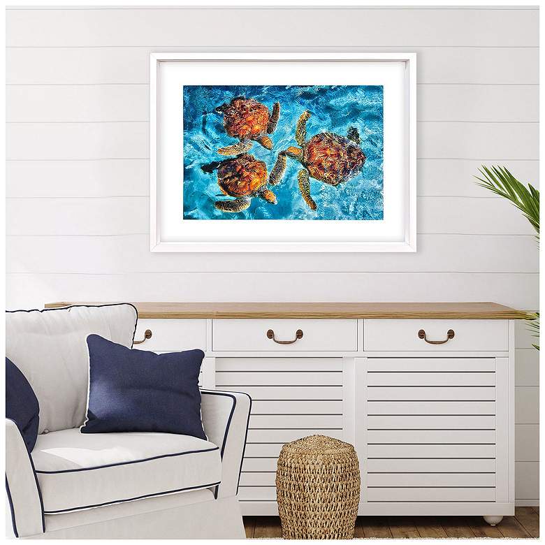 Image 5 Ocean Turtles 46"W x 34"H Framed Art more views