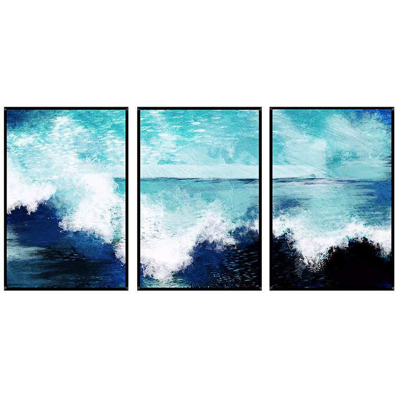 Image 1 Ocean Waves Triptych Set of 3 Wall Art