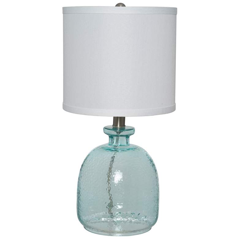 Image 1 Oceana 18.25" High Blue Textured Glass Table Lamp
