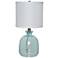 Oceana 18.25" High Blue Textured Glass Table Lamp