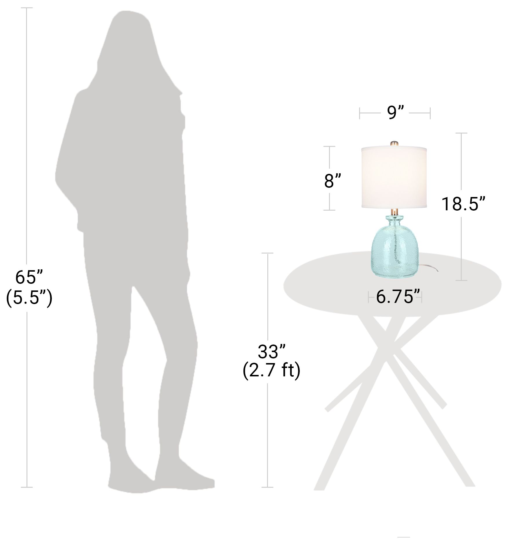 Oceana 18.25" High Blue Textured Glass Table Lamp