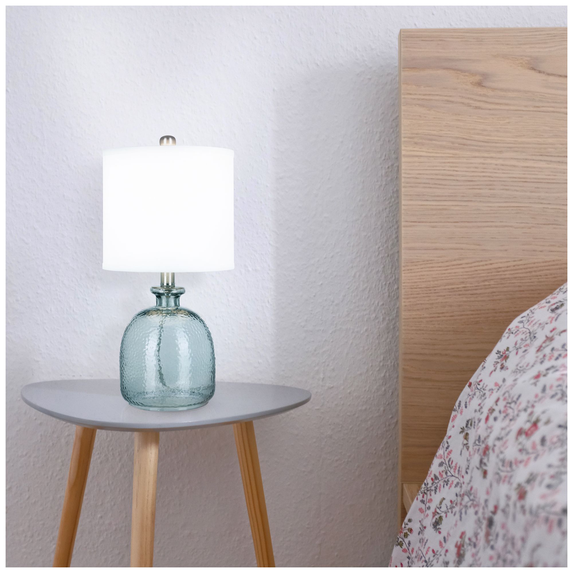 Oceana 18.25" High Blue Textured Glass Table Lamp