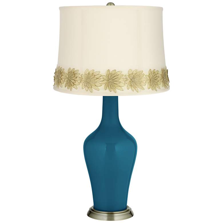 Image 1 Oceanside Anya Table Lamp with Flower Applique Trim