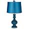 Oceanside Apothecary Lamp-Finial and Satin Turquoise Shade