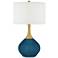 Oceanside Blue Nickki Brass Modern Table Lamp