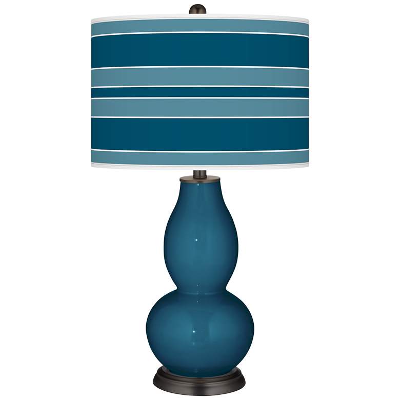Image 1 Oceanside Bold Stripe Double Gourd Table Lamp