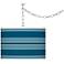 Oceanside Bold Stripe Giclee Glow Plug-In Swag Pendant
