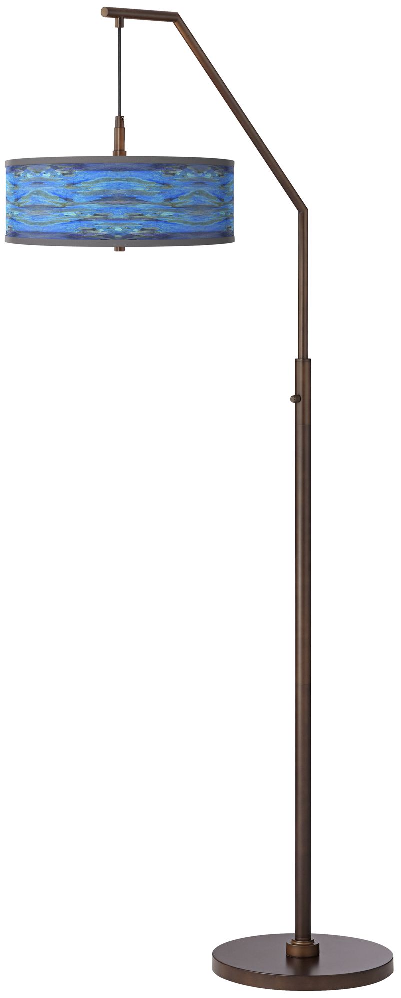Tawny Zebrawood Bronze Downbridge Arc Floor Lamp 65J36 Lamps Plus
