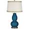 Oceanside Double Gourd Table Lamp with Rhinestone Lace Trim
