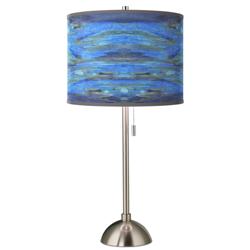 Oceanside Giclee Brushed Nickel Modern Table Lamp