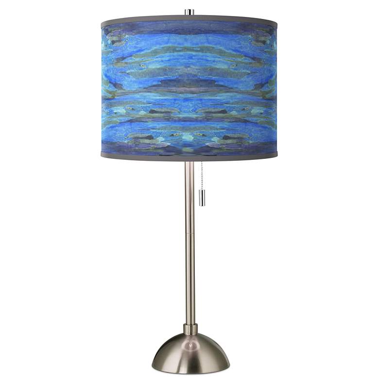 Image 1 Oceanside Giclee Brushed Nickel Modern Table Lamp