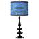 Oceanside Giclee Paley Black Table Lamp