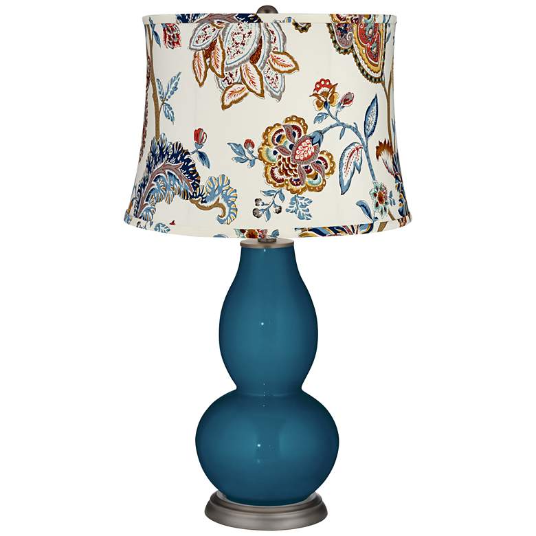 Image 1 Oceanside Paisley Print Shade Double Gourd Table Lamp