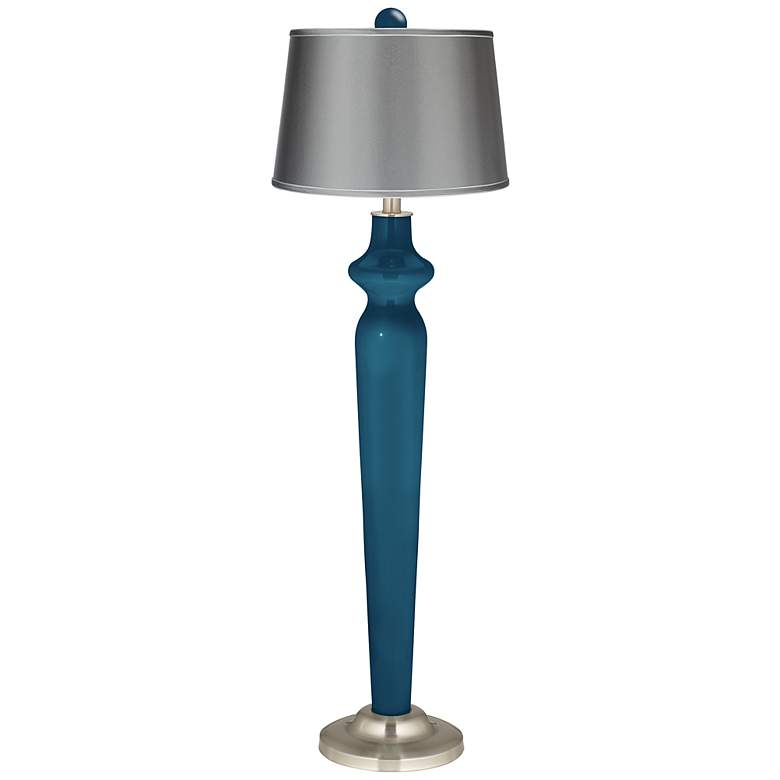 Image 1 Oceanside Satin Gray Lido Floor Lamp with Color Finial