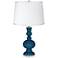 Oceanside - Satin Silver White Shade Apothecary Table Lamp