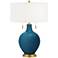Oceanside Toby Brass Accents Table Lamp with Dimmer