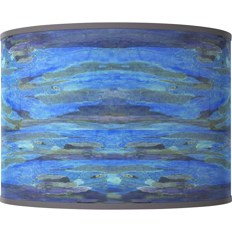 Image 1 Oceanside White Giclee Drum Lamp Shade 15.5x15.5x11 (Spider)