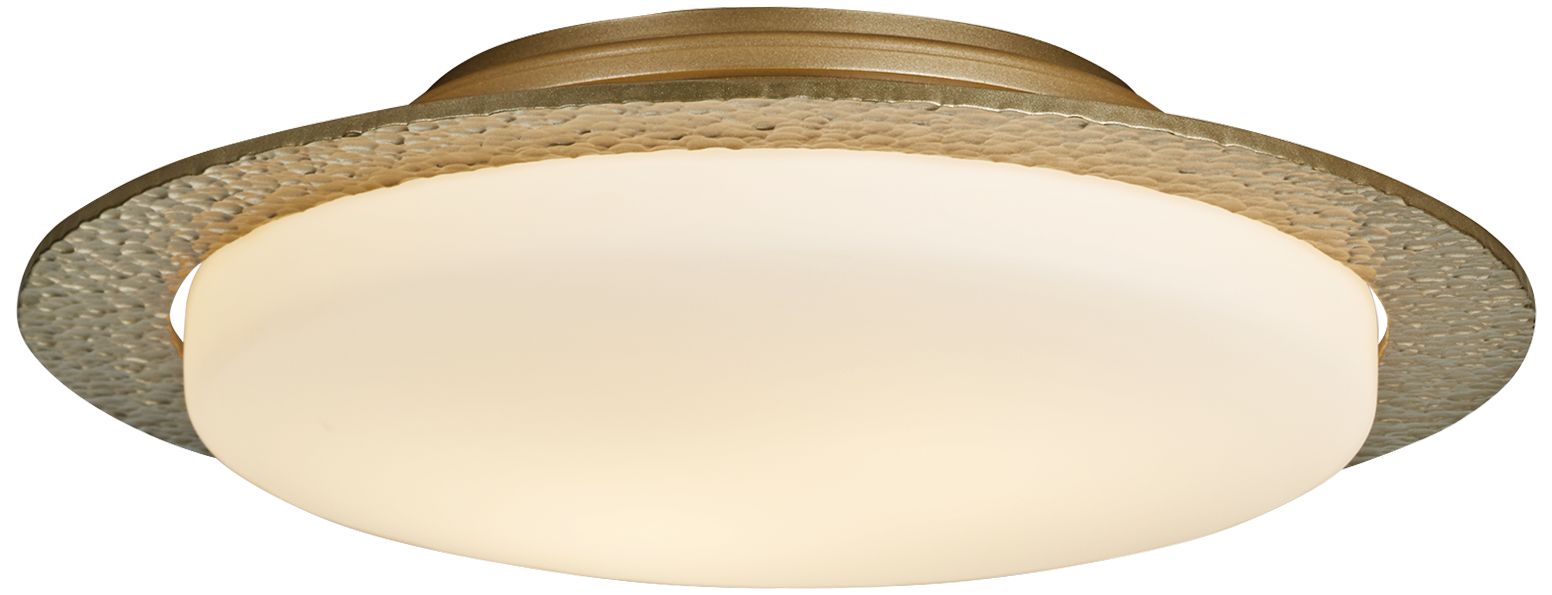 Oceanus 16.5" Wide Soft Gold Semi-Flush With Opal Glass Shade