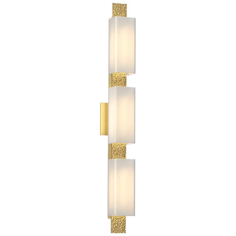 Image 1 Oceanus 4.6" High 3 Light Modern Brass Sconce With Opal Glass Shade