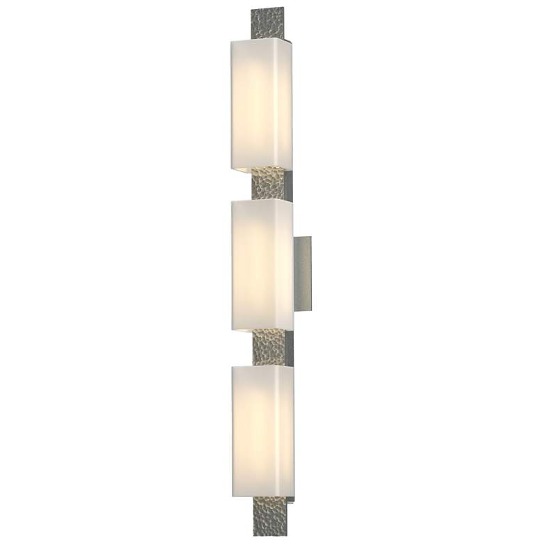 Image 1 Oceanus 4.6 inch High 3 Light Vintage Platinum Sconce With Opal Glass Shad