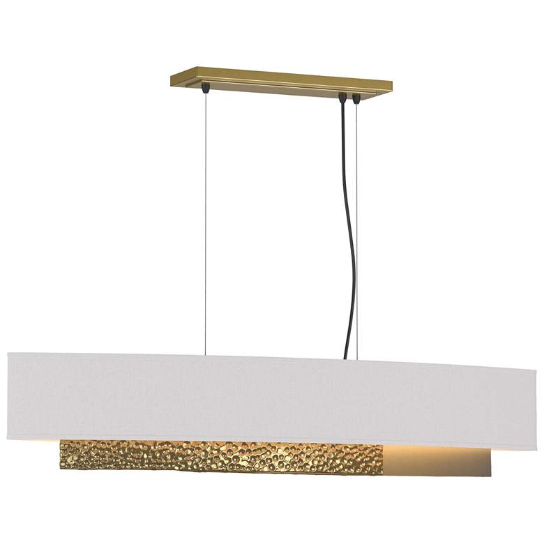 Image 1 Oceanus 42 inch Wide Modern Brass Standard Pendant With Flax Shade