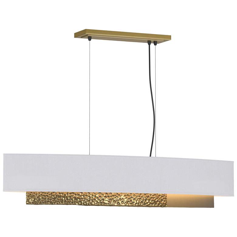 Image 1 Oceanus 42"W Modern Brass Standard Pendant w/ Anna Shade
