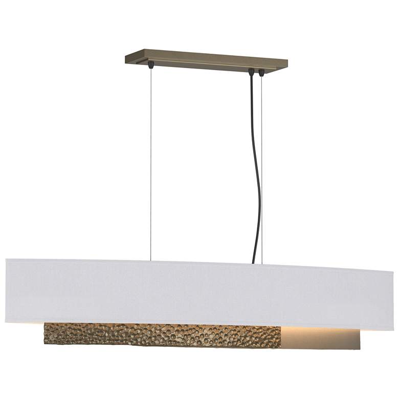 Image 1 Oceanus 42 inchW Soft Gold Standard Pendant w/ Natural Anna Shade