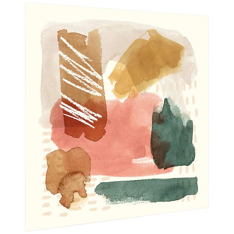 Image 3 Ochre Echo II 38" Square Floating Tempered Glass Wall Art