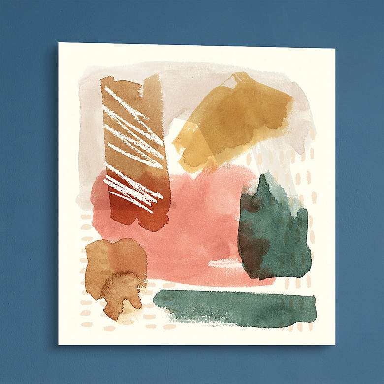 Image 2 Ochre Echo II 38" Square Floating Tempered Glass Wall Art