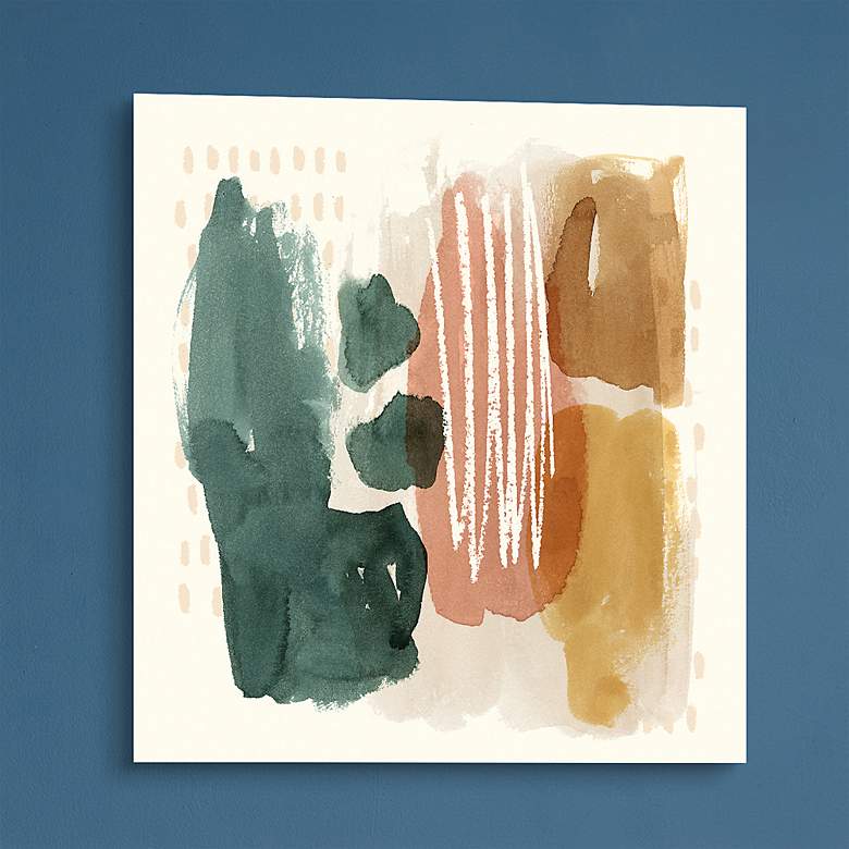 Image 1 Ochre Echo III 38" Square Floating Tempered Glass Wall Art