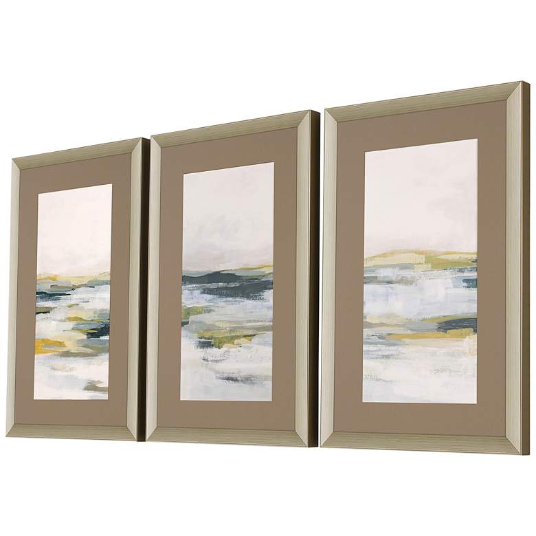 Image 5 Ochre Vista 33 inch High Rectangular 3-Piece Framed Wall Art Set more views